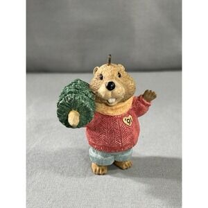 Vintage‎ 1981 Hallmark Cards Christmas Ornament Beaver Carrying A Christmas Tree